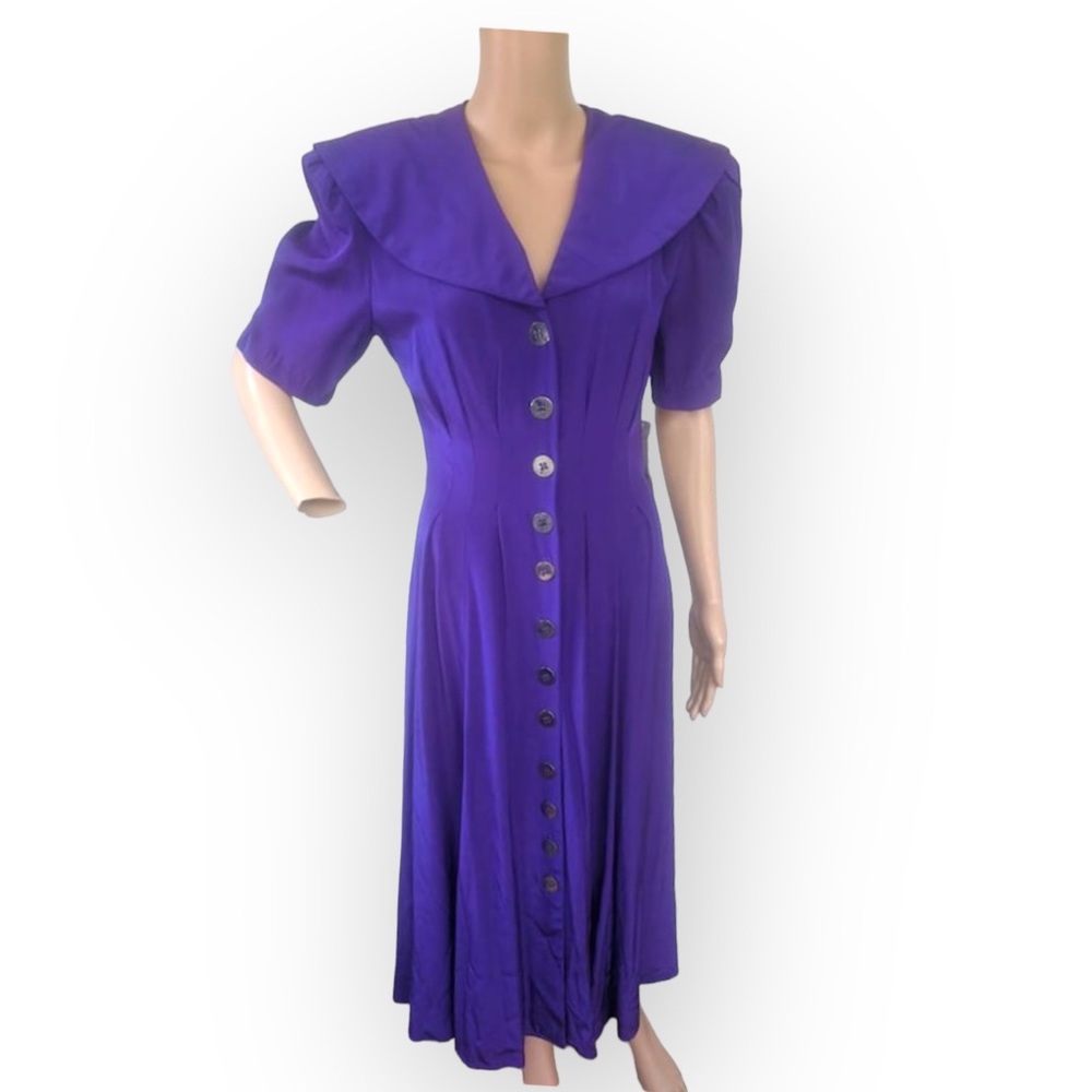 Vintage 80s Purple Dress by Betsys Things S